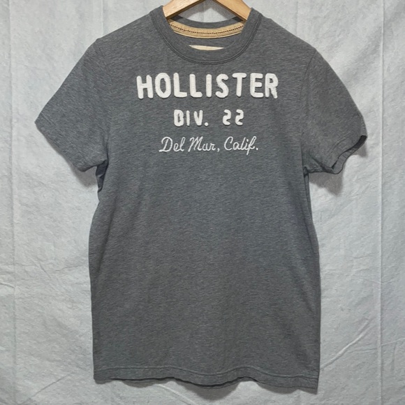 Hollister Other - Hollister Men's Grey Embroidered Logo T-Shirt Medium